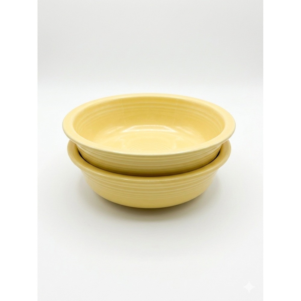 Vintage Fiesta Yellow Cereal Bowls Set of 2 Homer Laughlin HLC USA Made Ceramic